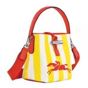 Longchamp NWOT Roseau Essential Extra Small Bucket BagColor: Yellow / Red